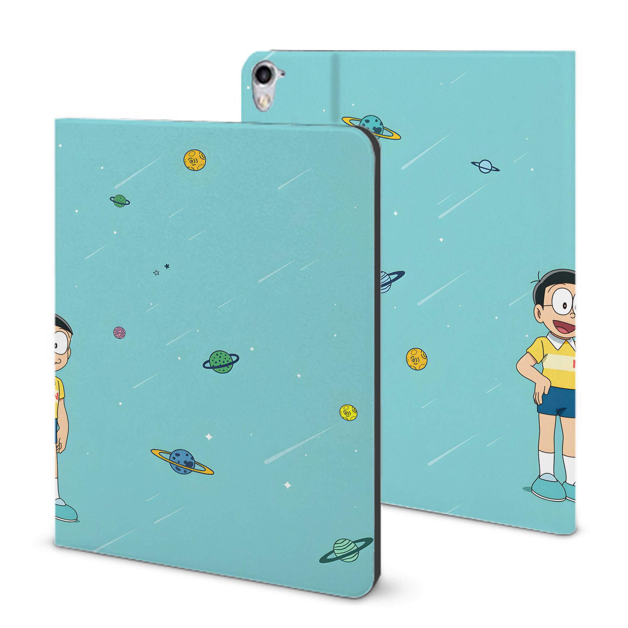 （画像用） ドラえもん Doraemon IPad ケース ブック型 PUレザー TPU 耐衝撃 軽量 薄型 ペン収納なし 全面保護 IPad 各モデル対応